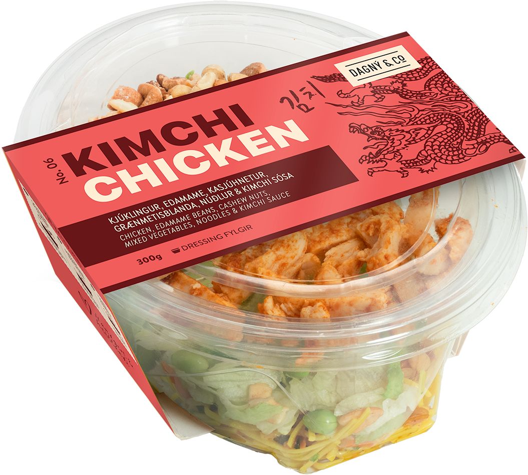 Kimchi chicken - Kimchi salat með kjúkling, núðlum og grænmeti