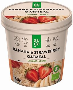 AUGA ORGANIC oatmeal with banana and strawberries 60g