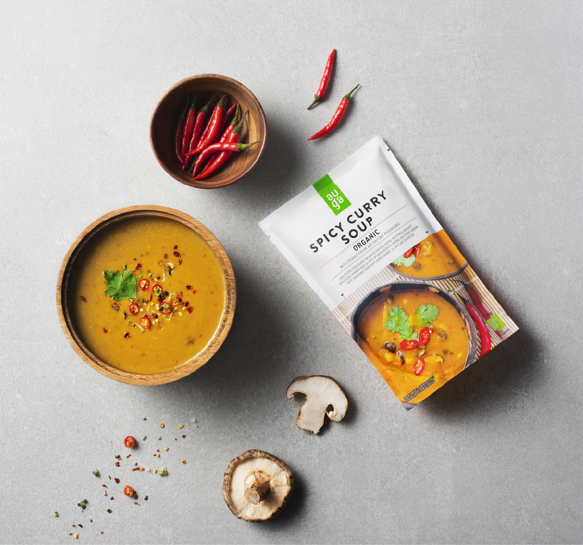 Auga ORGANIC Spicy Curry soup with covonut milk 400 g