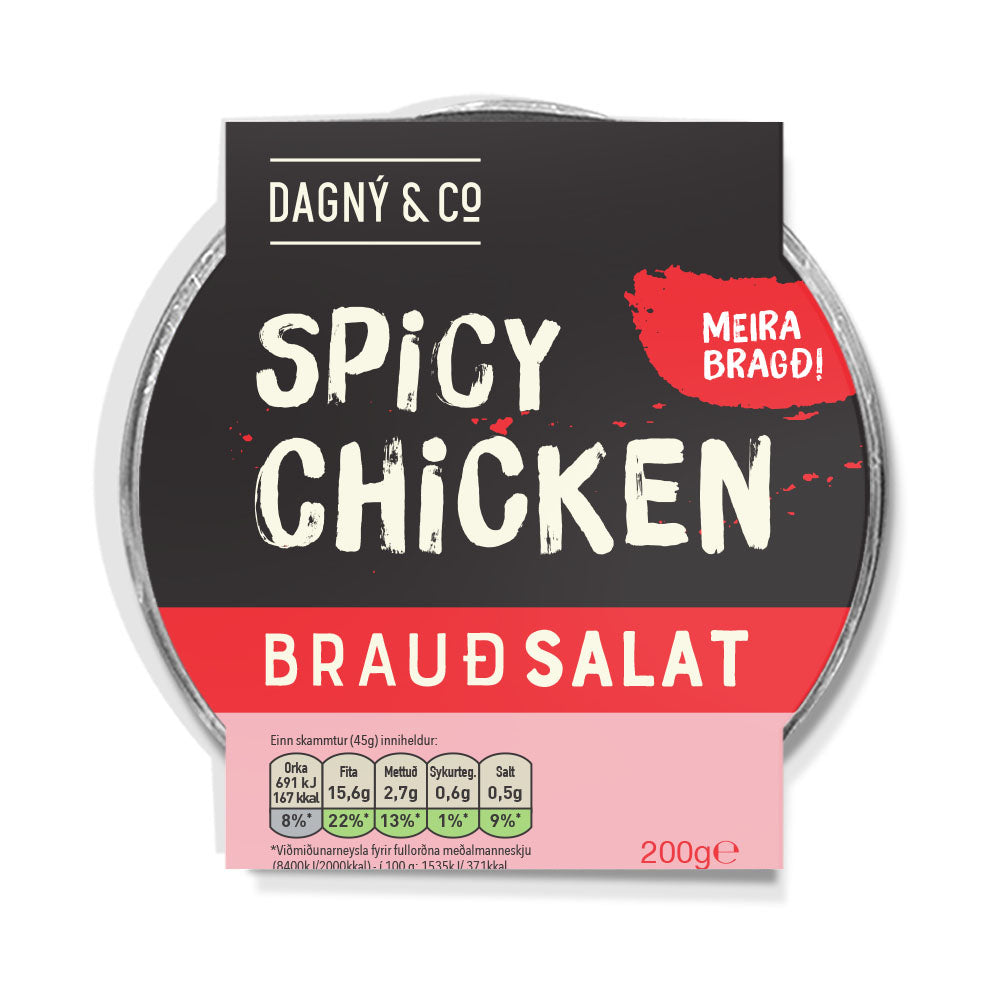 Spicy chicken brauðsalat